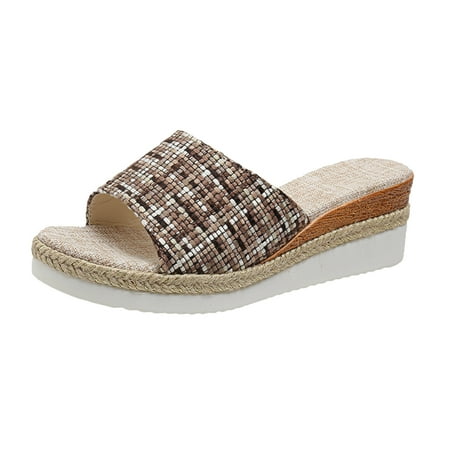 Quealent Adult Women Sandal Sandals for Women Size 8 W Ladies Fashion Color Summer Matching Cloth Open Toe Casual Slope Heel Womens Slide Sandals Coffee 8.5
Quealent Adult Women Sandal Sandals for Women Size 8 W Ladies Fashion Color Summer Matching Cloth Open Toe Casual Slope Heel Womens Slide Sandals Coffee 8.5