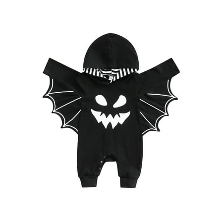 EYIIYE Baby Boys Halloween Letter/Ghost Print Hooded Batwing Sleeve Romper Jumpsuit with Crotch Snaps 0-24 Months
EYIIYE Baby Boys Halloween Letter/Ghost Print Hooded Batwing Sleeve Romper Jumpsuit with Crotch Snaps 0-24 Months