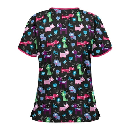 Womens Nurses Uniform V-Neck Protective Clothing Cartoon print scrub Tops with pocket Summer Tunic Sexy Working Shirt simple formal wear Blouse Short Sleeve Fashion Pullover
Womens Nurses Uniform V-Neck Protective Clothing Cartoon print scrub Tops with pocket Summer Tunic Sexy Working Shirt simple formal wear Blouse Short Sleeve Fashion Pullover