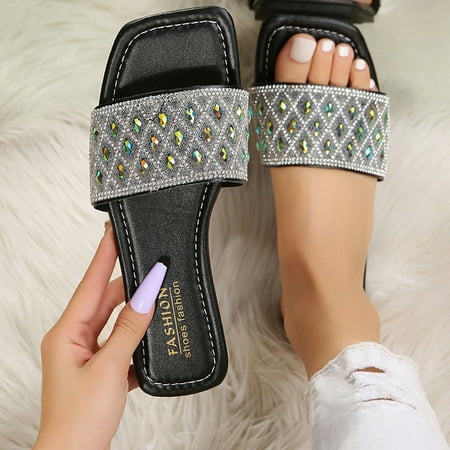 Frostluinai Women Sandals Savings 2023! Womens Summer Fashion Rhinestone Decoration Slippers Square Head Flat Casual Slippers
Frostluinai Women Sandals Savings 2023! Womens Summer Fashion Rhinestone Decoration Slippers Square Head Flat Casual Slippers