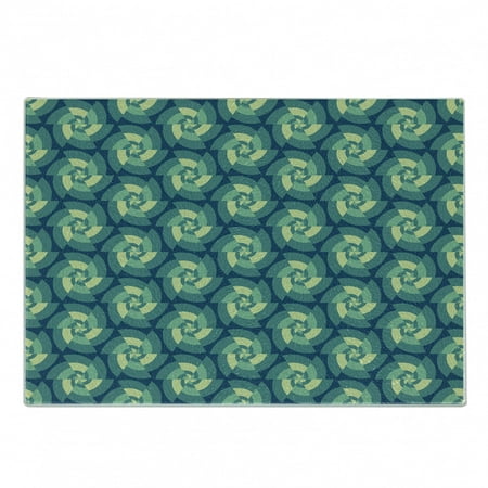 

Abstract Cutting Board Fractal Triangles Circular Shapes Retro Style Geometrical Tile Decorative Tempered Glass Cutting and Serving Board Small Size Blue Teal Pale Green by Ambesonne