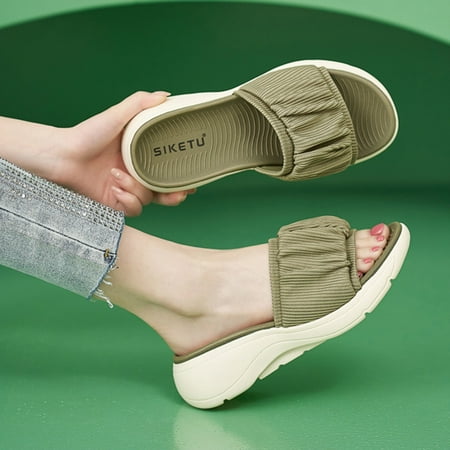 ZHELIYO Women s sandals Comfortable New Thick Sole Slippers Lightweight Comfortable Leisure Sports Slippers Green 8.5
ZHELIYO Women s sandals Comfortable New Thick Sole Slippers Lightweight Comfortable Leisure Sports Slippers Green 8.5