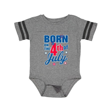 Inktastic Born on the 4th of July Gift Baby Boy or Baby Girl Bodysuit