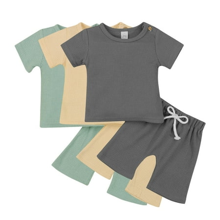 Baby Summer Clothing 2PCS Unisex Baby Solid Clothes Short Sleeve Tops Shorts Pants 3-6 months Green
Baby Summer Clothing 2PCS Unisex Baby Solid Clothes Short Sleeve Tops Shorts Pants 3-6 months Green