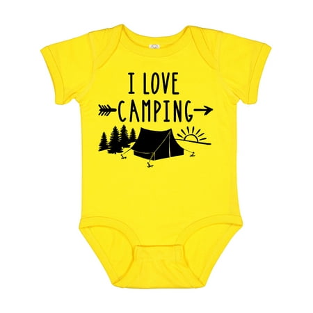 Inktastic I Love Camping- Tent and Trees Gift Baby Boy or Baby Girl Bodysuit