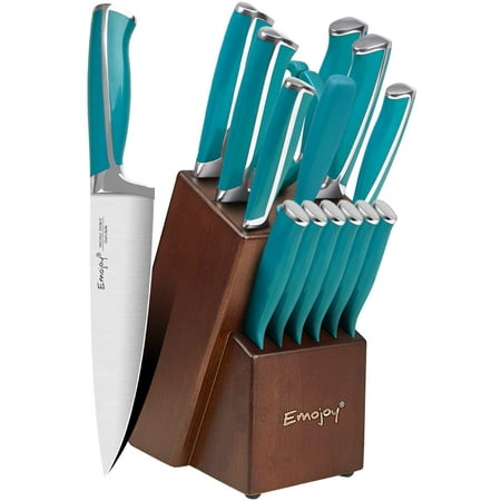 Knife Set 15-Piece Kitchen Knife Set with Block Wooden Lake Blue Handle for Chef Knife Set Kitchen Knives Sharpener and Scissors German Stainless Steel
Knife Set 15-Piece Kitchen Knife Set with Block Wooden Lake Blue Handle for Chef Knife Set Kitchen Knives Sharpener and Scissors German Stainless Steel