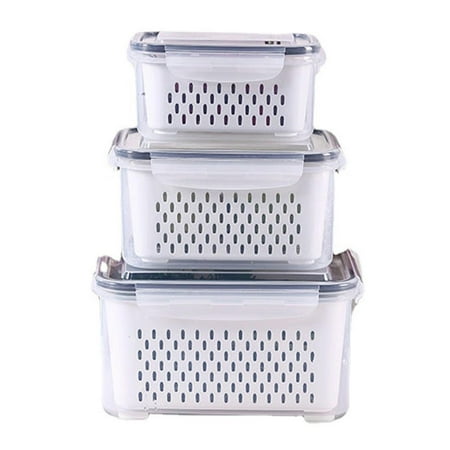 Food Storage Containers|Dual Kitchen Crisper with Drainage Basket|Multifunctional Draining Crisper Convenient to Use Food Storage Box for Fruit Vegetable Ginger Garlic
Food Storage Containers|Dual Kitchen Crisper with Drainage Basket|Multifunctional Draining Crisper Convenient to Use Food Storage Box for Fruit Vegetable Ginger Garlic