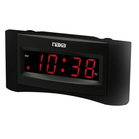 Naxa Easy-Read Dual Alarm Clock with USB Charger