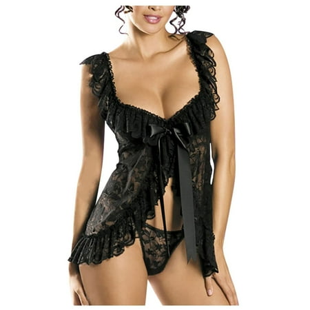 Mikilon Sexy Women Lace Sexy Lingerie Underwear Sexy Lace Underwear Nightgown Set on Sale