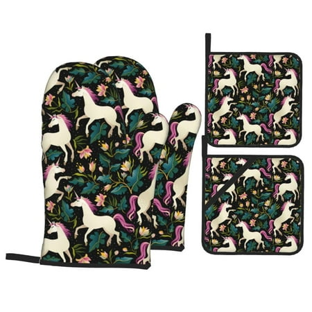 Oven Mitts and Pot Holders Sets 4 pcs Cartoon Cute Horse Flower Plant Non-Slip Oven Gloves Potholders Soft Quilted Lining Heat Resistant Gloves Hot Pads for Kitchen Cooking Baking
Oven Mitts and Pot Holders Sets 4 pcs Cartoon Cute Horse Flower Plant Non-Slip Oven Gloves Potholders Soft Quilted Lining Heat Resistant Gloves Hot Pads for Kitchen Cooking Baking