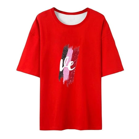 Womens Tops Corset Tops for Women Women s Crew Neck Temperament Leisure Short Sleeves T-shirt Leisure Loose Fit Top White Long Sleeve Shirts for Women Valentine Shirts for Women Red XL
Womens Tops Corset Tops for Women Women s Crew Neck Temperament Leisure Short Sleeves T-shirt Leisure Loose Fit Top White Long Sleeve Shirts for Women Valentine Shirts for Women Red XL
