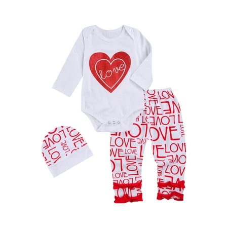 Hirigin Mama s Girls Valentine s Letter Printed Romper Long Pants Hat 3Pcs Outfits
Hirigin Mama s Girls Valentine s Letter Printed Romper Long Pants Hat 3Pcs Outfits