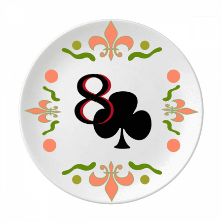 Happiness Club 8 Poker Flower Ceramics Plate Tableware Dinner Dish