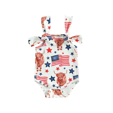 KelaJuan Baby Girls Summer Casual Sling Romper Infant Sleeveless Cattle Flag Print Playsuit
KelaJuan Baby Girls Summer Casual Sling Romper Infant Sleeveless Cattle Flag Print Playsuit