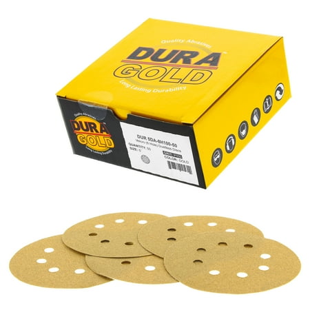 Dura-Gold - Premium - 100 Grit - 5 Gold Sanding Discs - 8-Hole Dustless Hook and Loop for DA Sander - Box of 50 
Dura-Gold - Premium - 100 Grit - 5 Gold Sanding Discs - 8-Hole Dustless Hook and Loop for DA Sander - Box of 50
