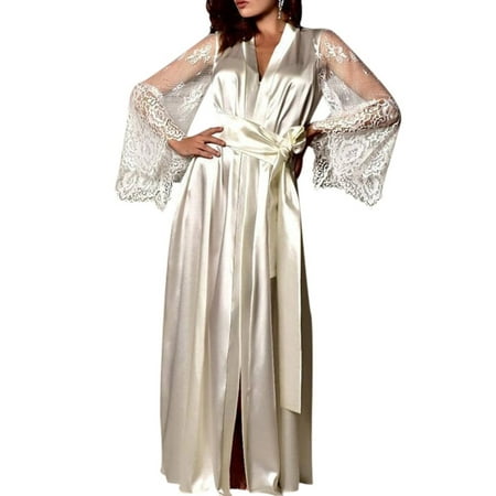 Women s Long Satin Nightgowns Robes Plus Size Lace Stitching Sleepwear Loose Comfy Sexy Lingerie Imitation Pajamas Ice Silk Nightdress for Weddings Brides Bridesmaid Parties
Women s Long Satin Nightgowns Robes Plus Size Lace Stitching Sleepwear Loose Comfy Sexy Lingerie Imitation Pajamas Ice Silk Nightdress for Weddings Brides Bridesmaid Parties