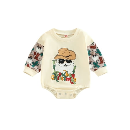Newborn Baby Autumn Winter Romper Long Sleeve Christmas Cowboy Santa Claus Print Patchwork Tops
Newborn Baby Autumn Winter Romper Long Sleeve Christmas Cowboy Santa Claus Print Patchwork Tops