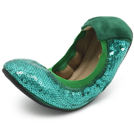 Ollio Women s Shoes Ballet Spangle Comfort Flats ZM1057