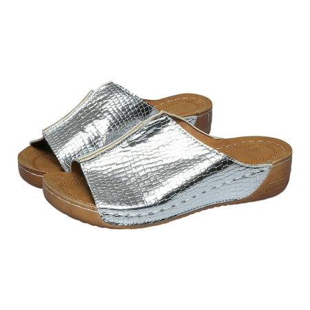 Huanghuaa Ladies Summer Solid Colour Bright Leather Pattern Breathable Slope With Thick Bottom Large Size Fish Mouth Cool Slippers Comfy Sandals with Back Strap
Huanghuaa Ladies Summer Solid Colour Bright Leather Pattern Breathable Slope With Thick Bottom Large Size Fish Mouth Cool Slippers Comfy Sandals with Back Strap