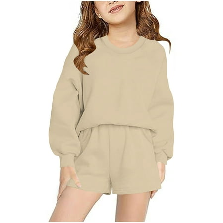 CaComMARK PI Girls Sweatshirt Set Clearance Fashion Solid Color Round Neck Long Sleeve Loose Sweatshirt Shorts 2 Piece Set Beige 5 Years
CaComMARK PI Girls Sweatshirt Set Clearance Fashion Solid Color Round Neck Long Sleeve Loose Sweatshirt Shorts 2 Piece Set Beige 5 Years