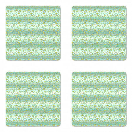 Floral Coaster Set of 4 Summer Flowers and Leaves on Striped Background Square Hardboard Gloss Coasters Standard Size Seafoam Mustard by Ambesonne
Floral Coaster Set of 4 Summer Flowers and Leaves on Striped Background Square Hardboard Gloss Coasters Standard Size Seafoam Mustard by Ambesonne