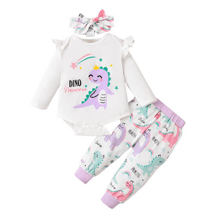NZRVAWS Newborn Baby Girls Outfits 3 Months Baby Girls Dinosaur Print Romper 6 Months Baby Girls Pants Headband 3Pcs Clothes Set White
NZRVAWS Newborn Baby Girls Outfits 3 Months Baby Girls Dinosaur Print Romper 6 Months Baby Girls Pants Headband 3Pcs Clothes Set White