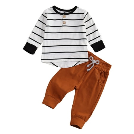 IZhansean Newborn Infant Baby Boy Clothes Long Sleeve Striped T-shirt Tops Pants Leggings Outfits Black White 18-24 Months
IZhansean Newborn Infant Baby Boy Clothes Long Sleeve Striped T-shirt Tops Pants Leggings Outfits Black White 18-24 Months