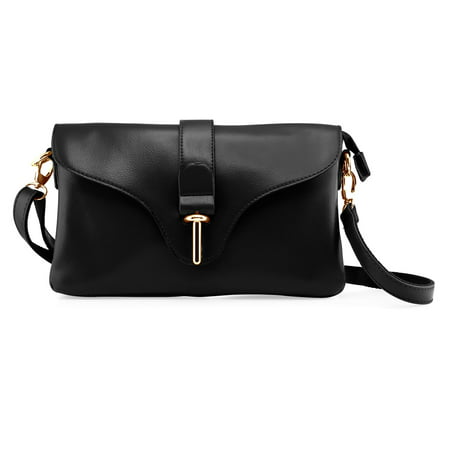 Fashion Women Handbag Shoulder Bag Tote Purse Satchel Messenger PU Leather Crossbody Bag - Black