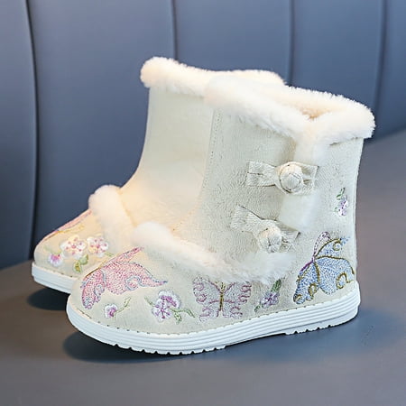TOWED22 Toddler Girl Snow Boots Ethnic Style Cotton Boots For Toddler Gilrs Cloth Shoes Rubber Sole Warm Winter Snow Boots Beige
TOWED22 Toddler Girl Snow Boots Ethnic Style Cotton Boots For Toddler Gilrs Cloth Shoes Rubber Sole Warm Winter Snow Boots Beige