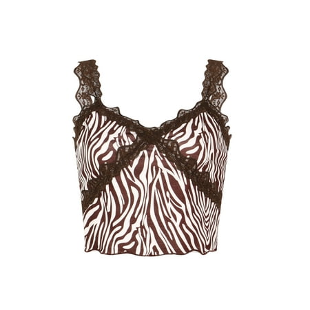 JBEELATE Womens Zebra Pattern Camisole Lace Trim V-neck Exposed Navel Suspender Tops
JBEELATE Womens Zebra Pattern Camisole Lace Trim V-neck Exposed Navel Suspender Tops
