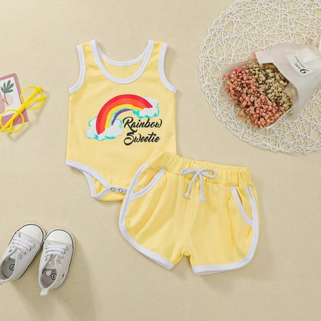 Simplmasygenix Children s Day Gifts Kids Tops Clearance Toddler Baby Girls Rainbow Print Vest Clothes Comfortable Romper Tow-piece Suit
Simplmasygenix Children s Day Gifts Kids Tops Clearance Toddler Baby Girls Rainbow Print Vest Clothes Comfortable Romper Tow-piece Suit