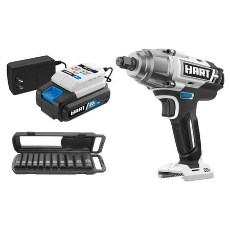 HART 20-Volt 1/2-inch Impact Wrench and 1/2-inch Impact Socket Set MM Bundle (1) 2.0Ah 20V Lithium-Ion Battery and Fast Charger
HART 20-Volt 1/2-inch Impact Wrench and 1/2-inch Impact Socket Set MM Bundle (1) 2.0Ah 20V Lithium-Ion Battery and Fast Charger