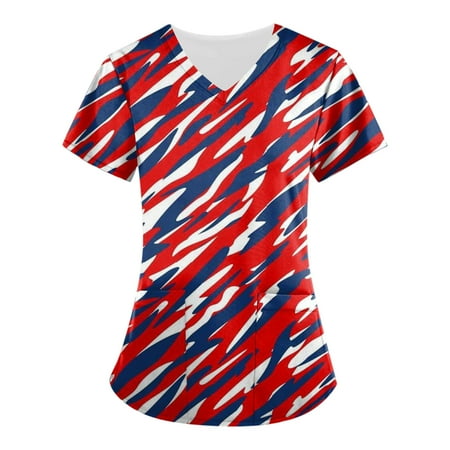 Knosfe Women s Short Sleeve 4th of July Pockets Workwear Plus Size Casual V Neck Summer Scrub Top 4XL
Knosfe Women s Short Sleeve 4th of July Pockets Workwear Plus Size Casual V Neck Summer Scrub Top 4XL