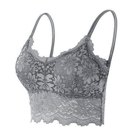 BIZIZA Women s Padded Bralette Seamless Lace Comfort Wireless Strappy Floral Bra Gray L
BIZIZA Women s Padded Bralette Seamless Lace Comfort Wireless Strappy Floral Bra Gray L