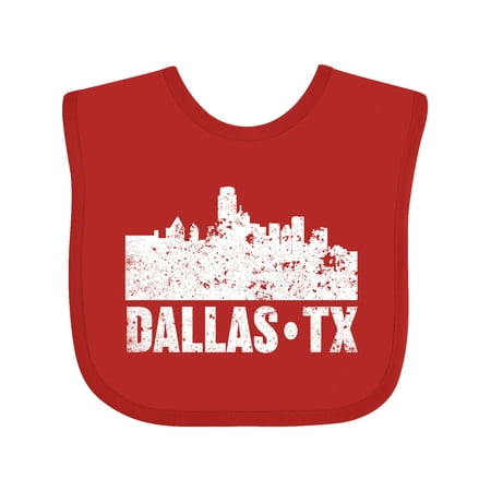 Inktastic Dallas Texas City Skyline with Grunge Gift Baby Boy or Baby Girl Bib
