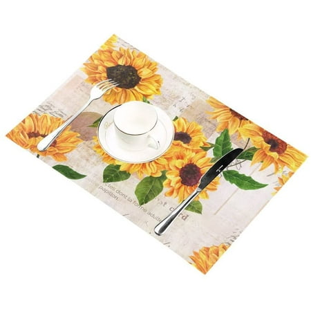 ECZJNT Sunflowers Placemat Plate Holder Set of 4 Sunny Floral Table Mats Protector 12x18 inch
ECZJNT Sunflowers Placemat Plate Holder Set of 4 Sunny Floral Table Mats Protector 12x18 inch