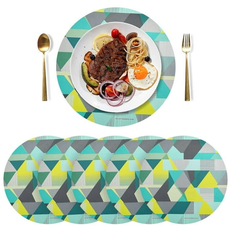 Round Placemats Plate Mats 15 Inch Non-Slip Heat Resistant Washable PVC Set Table Decoration for Kitchen Dining Triangle
Round Placemats Plate Mats 15 Inch Non-Slip Heat Resistant Washable PVC Set Table Decoration for Kitchen Dining Triangle