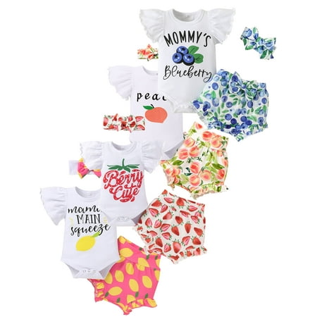 WIBACKER Newborn Infant Baby Girl Clothes Romper and Shorts Set Summer Outfits 
WIBACKER Newborn Infant Baby Girl Clothes Romper and Shorts Set Summer Outfits