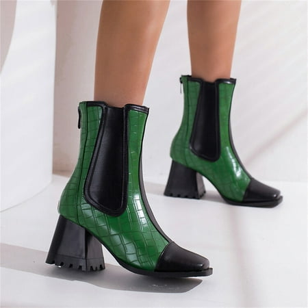 Christmas Ladies Fashion Colorblock Leather Face Square Toe Back Zip High Heel Boots
Christmas Ladies Fashion Colorblock Leather Face Square Toe Back Zip High Heel Boots