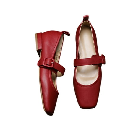 Sanviglor Women s Dress Shoes Ankle Strap Flats Square Toe Mary Jane Office Elegant Casual Pumps Low Heel Slip On Ballet Flat Red 7.5
Sanviglor Women s Dress Shoes Ankle Strap Flats Square Toe Mary Jane Office Elegant Casual Pumps Low Heel Slip On Ballet Flat Red 7.5