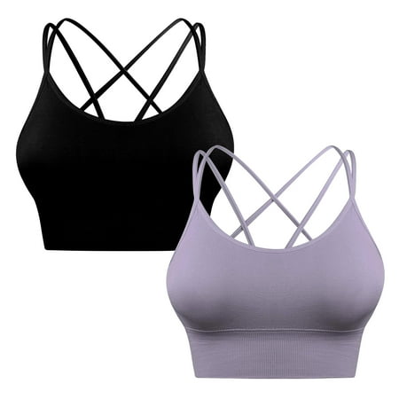 2 Pcs Sports Back Tank Tops for Women Padded Comfort Sports Strappy Bras for Outdoor Running Fitness Workout Yoga Bras ( Black & Purple L Size )
2 Pcs Sports Back Tank Tops for Women Padded Comfort Sports Strappy Bras for Outdoor Running Fitness Workout Yoga Bras ( Black & Purple L Size )