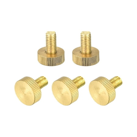 Knurled Thumb Screws M8x16mm Flat Brass Bolts Grip Knobs Fasteners 5Pack