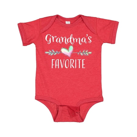 Inktastic Grandmas Favorite- Heart Grandchild Gift Baby Boy or Baby Girl Bodysuit