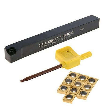Sclcr1010h06 Lathe Turning Tool Holder Boring+ 10pcs Ccmt0602 Carbide Inserts