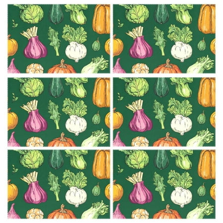 Ryvnso Placemats Set of 6 Vegetables Dining Mats Heat-Resistant Non-Slip Washable Table Mat 
Ryvnso Placemats Set of 6 Vegetables Dining Mats Heat-Resistant Non-Slip Washable Table Mat