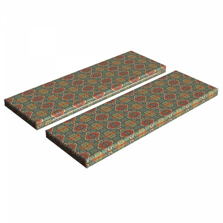 Turquoise Bench Cushion Set of 2 Indigenous Art Drawing Folk Tile Tribal Standard Size Foam Pad and Decorative Cover Turquoise and Orange by Ambesonne
Turquoise Bench Cushion Set of 2 Indigenous Art Drawing Folk Tile Tribal Standard Size Foam Pad and Decorative Cover Turquoise and Orange by Ambesonne