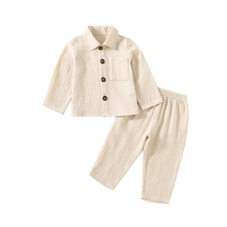 TFFR 2Pcs Newborn Baby Infant Fall Set Long Sleeve Lapel Neck Pocket Shirts Elastic Waist Long Pants
TFFR 2Pcs Newborn Baby Infant Fall Set Long Sleeve Lapel Neck Pocket Shirts Elastic Waist Long Pants