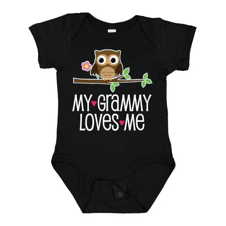 Inktastic My Grammy Loves Me Owl Gift Baby Girl Bodysuit