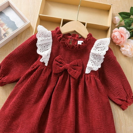 Cathalem Girls Sweater Toddler Kids Girls Infant Fashionable Bowknot Long Sleeves Corduroy Princess Dress Dress for Girl Dress Wine 2-3 Years
Cathalem Girls Sweater Toddler Kids Girls Infant Fashionable Bowknot Long Sleeves Corduroy Princess Dress Dress for Girl Dress Wine 2-3 Years