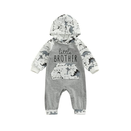 Yinyinxull Little Brother Newborn Baby Boy Long Sleeve Cartoon Dinosaur Print Hooded Romper Jumpsuit Outfits Gray 3-6 Months
Yinyinxull Little Brother Newborn Baby Boy Long Sleeve Cartoon Dinosaur Print Hooded Romper Jumpsuit Outfits Gray 3-6 Months